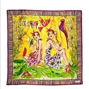 Henri Bendel Izak Cafe Girls Silk Scarf